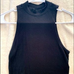 BP black high neck crop top